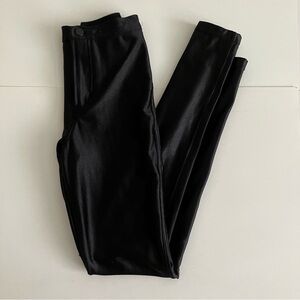 American Apparel Women’s Disco Black Pants Shiny Skinny High Waisted XS
